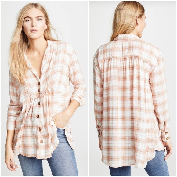 Free People Tops - Free People All About The Feels Plaid Buttondown